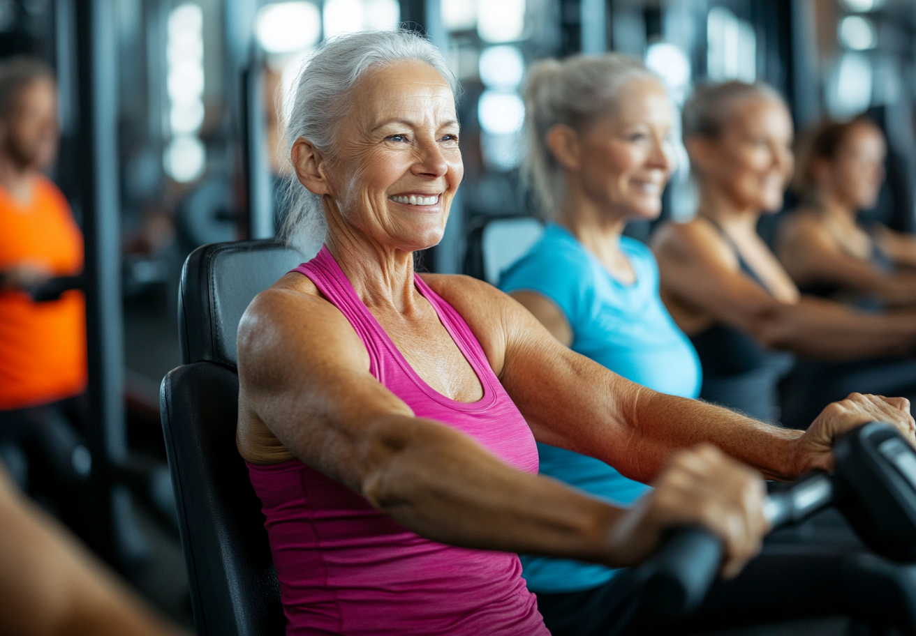 Активна жінка середнього віку на тренуванні